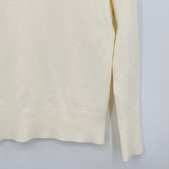 French Connection V-Neck Ivory Sweater Womens Size Large Acrylic Spandex - Picture 5 of 5